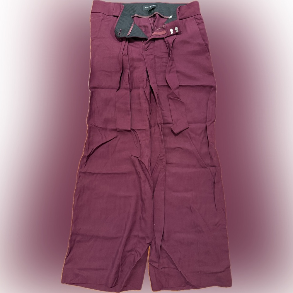 Banana Republic Burgundy Wide-Leg Pants
